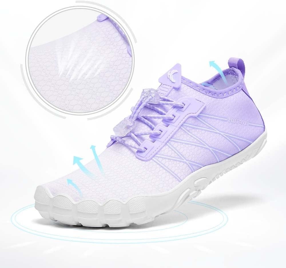 imageHIITAVE Water Shoes Non Slip Aqua Shoes Barefoot Quick Dry Lightweight with Beach River Swim Pool for Men Women Gradient ColorLavender